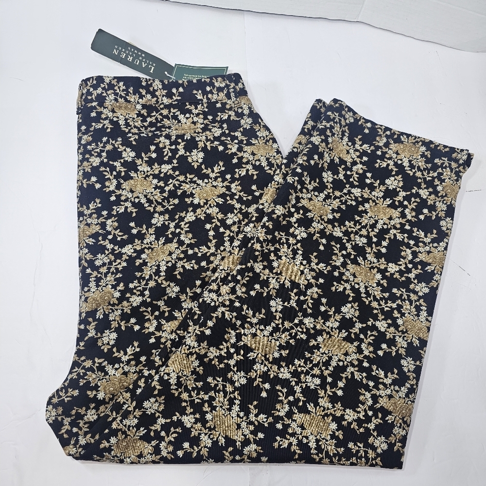 Floral Black and Tan Pants - Picture 13 of 13